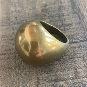 Vintage Solid Brass Dome Ring Chunky Minimalist Statement Size 7